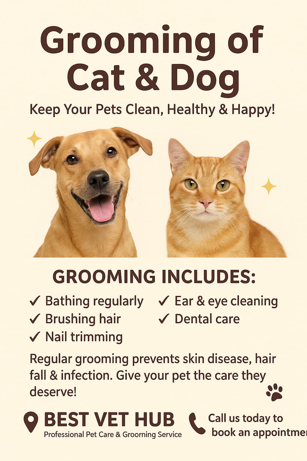 Grooming of Cat and Dog
